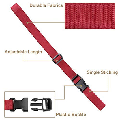 MAGARROW 78" x 1" Strap Buckle Packing Straps Adjustable 1-Inch Belt - color: Red 6.5 feet Long (4-PCS)