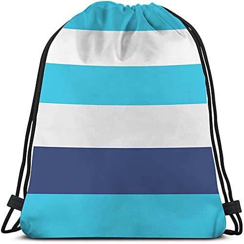 White Blue Stripes Drawstring Bags Backpack Bag Colorful Striped Pattern Modern Fashion Design Art Sport Gym Sack Drawstring Bag String Bag Yoga Bag for Men Women - color: Multi-a123