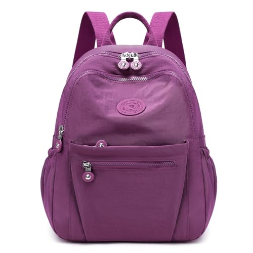 Backpack Purse for Women Ladies Nylon Bag Casual Daypack Travel Shopping Pack (A Style Purple) - color: A Style Purple