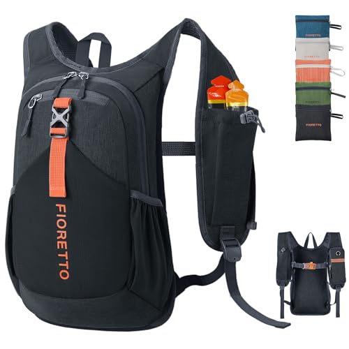 FIORETTO 10L Hiking Backpack for Women Men Mini Packable Backpack Lightweight Small Daypack for Camping Travel Outdoor, Black - color: Black, size: 10l