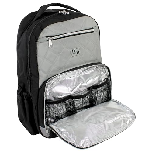 Hudson Baby Unisex Baby Premium Diaper Bag Backpack and Changing Pad, Black Gray, One Size - color: Black Gray