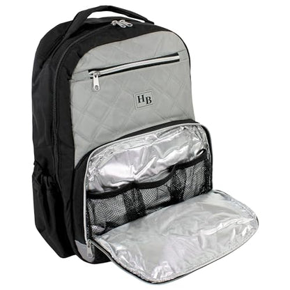 Hudson Baby Unisex Baby Premium Diaper Bag Backpack and Changing Pad, Black Gray, One Size - color: Black Gray