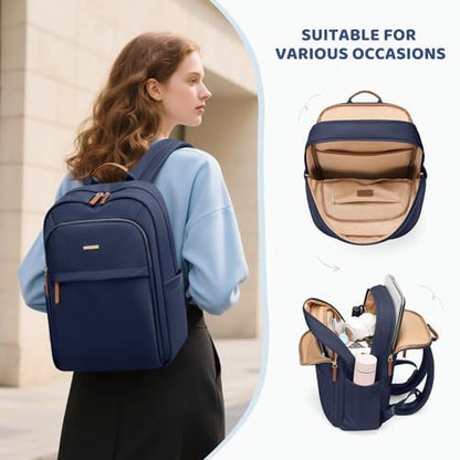Hiking Travel Backpack for Women Casual Business Weekender Multilayer Laptop Bag,16 Inch,Navy blue - color: A-navy Blue, size: 16 Inch