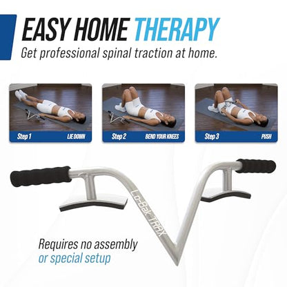 Lo-Bak TRAX by EZ-Bak Lumbar Spine Stretcher - Upper and Lower Back Stretcher for Herniated Disc & Sciatica Scoliosis - Portable Lumbar Traction Device for Spinal Decompression and Back Pain