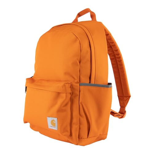 Carhartt 21L Classic Laptop Backpack, Water-Resistant Pack W/ 15" Laptop Sleeve and Organizational Compartments, Marmalade - color: Marmalade, size: One Size