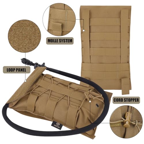 PETAC GEAR 1.5L / 3L Tactical Hydration Pack，Molle Carrier Pouch for 50 oz /100 oz Hydration Bladder Daypack Water Backpack. - color: CB, size: 1.5L bag only