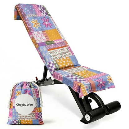 CHEEKY WINX Hooded Microfiber Gym Towel – Highly Absorbent Car Seat Towel with Carry Bag – Double-Sided Sweat Towel, Reversible, Quick Dry & Sand-Resistant Fabric, Patchwork, 130 x 60cm - color: Patchwork
