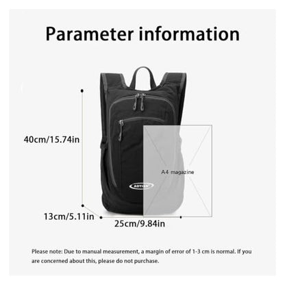 Daypack Unisex Casual Backpack With Large Capacity, Foldable, Lightweight, Durable Outdoor Hiking(Black) - color: Black