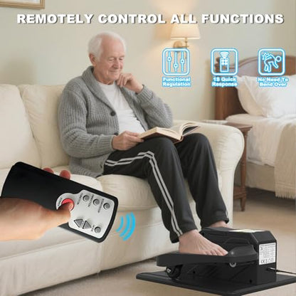 Under Desk Elliptical Machine, Electric Elliptical Leg Exerciser for Senior, Quiet and Compact Electric Seated Pedal Exerciser for Home with Monitor, Remote Control and 12 Adjustable Speeds - style: Black-pro