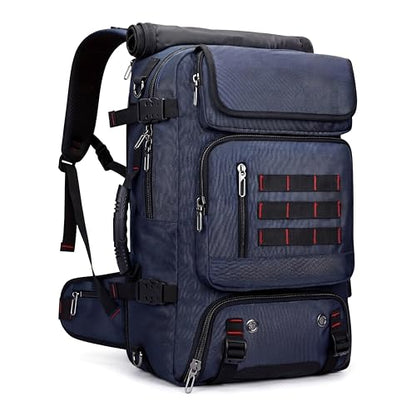 Travel Backpack with Shoe Compartment, Large Carry On Laptop Backpack, Water Resistant Weekender Bag for Men Women (Blue, Blue) - color: Blue