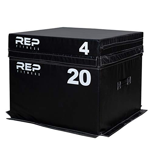 REP Fitness Stackable Soft Foam Plyo Box Set, Adjustable Plyometric Jump Box for Home Gym Workouts, Plyometric Jumping Platform for Exercise, Step Training, HIIT & CrossFit - style: 4" and 20"