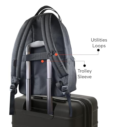 Xach Casual and Affordable Backpack - Lightweight 20 liters capacity with 17” Laptop Sleeve, Unique Note Pad Design, Luggage Sleeve - (Black) - color: Black