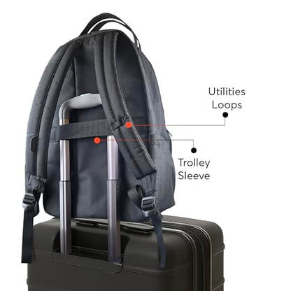 Xach Casual and Affordable Backpack - Lightweight 20 liters capacity with 17” Laptop Sleeve, Unique Note Pad Design, Luggage Sleeve - (Black) - color: Black