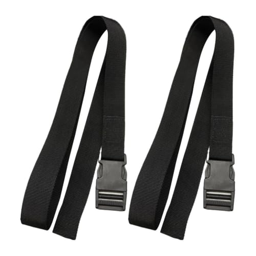 Pack of 2 Golf Trolley Webbing Straps with Buckle, Adjustable Cord Belts Nylon Webbing Strap for Backpack Laggage, Black