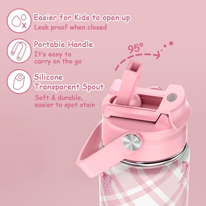ACESAK 5PCS Backpack for Girls with Bento Box & 14oz Insulated Water Bottle - Cute School Girls Backpacks for Elementary Preschool Middle with Lunch Bag & Pencial Case, Back To School Gift (Pink) - color: Pink
