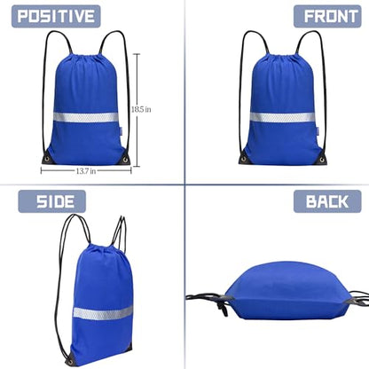 AYKRM Blue Drawstring Backpack Bag work Sackpack - color: Blue