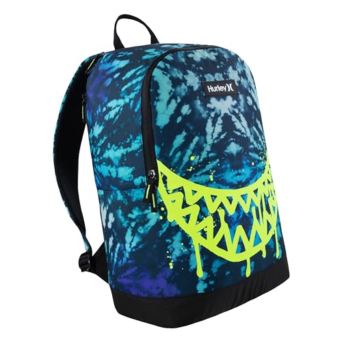 Hurley Unisex-Kids Graphic Backpack, Blue Lazer/Black, One Size - color: Blue Lazer/Black