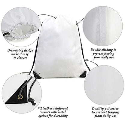 BeeGreen 20 Packs White Drawstring Backpack Bags Wholesale Bulk Cinch Bags Heavy Duty String Backpack Machine Washable Lightweight Sackpack Outdoor Sport Bags for Women Men - color: White