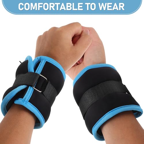 ULTECHNOVO Adjustable Ankle Weights 1kg (0.5kg X2) Soft Fitness Leg Training Sandbags for Running Yoga Strength Training Workout Equipment