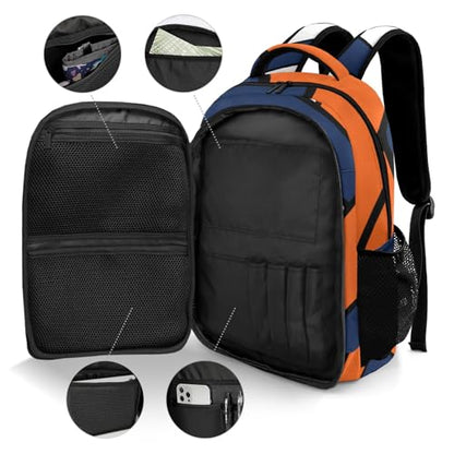 Volleyball Blue Orange Shoulders Bag Backpacks Casual Daypacks for Women Men Party Sports - color: Muilti 23