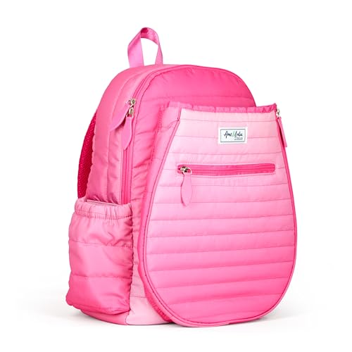 Ame & Lulu Kids Big Love Tennis Backpack - color: Hot Pink Ombre Puffer