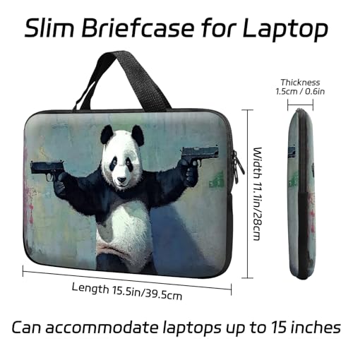 14 15 15.4 15.6 inch Laptop Handle Bag Computer Bag, Pouch Holder Notebook Sleeve Cover Soft Case Compatible for Dell,Lenovo,Toshiba HP, Asus Notebook-Panda - color: Panda