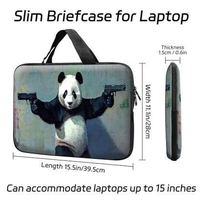 14 15 15.4 15.6 inch Laptop Handle Bag Computer Bag, Pouch Holder Notebook Sleeve Cover Soft Case Compatible for Dell,Lenovo,Toshiba HP, Asus Notebook-Panda - color: Panda