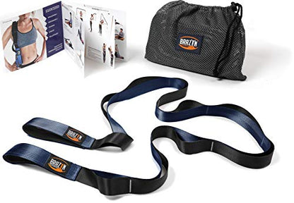 Brazyn Mobility Stretching Strap | Multi-Functional 12-Loop Strap for Stretching, Yoga, Physical Therapy, Pilates, Dance and Gymnastics
