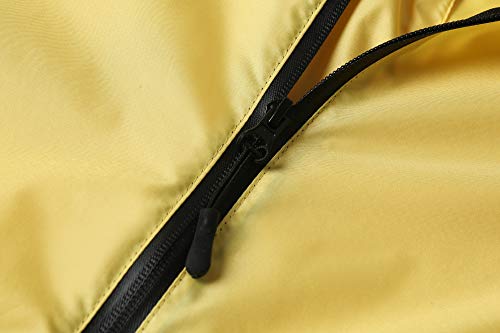 SaphiRose Unisex Rain Poncho Waterproof Raincoat Hooded for Adults Women with Pockets - color: Yellow