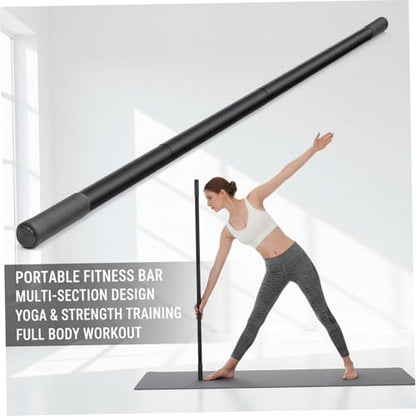 Yoga Stick, Sturdy Steel Stretching Stick with Non-Slip Ends & Foam Handles for Mobility, Flexibility & Balance | Exercise Pole for Fitness, Posture Correction Yoga, Exercise, Stretchi