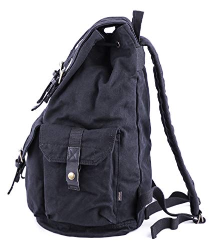 GOOTIUM 21101BLK Specially High Density Thick Canvas Backpack Rucksack,Black - color: Black, size: Large