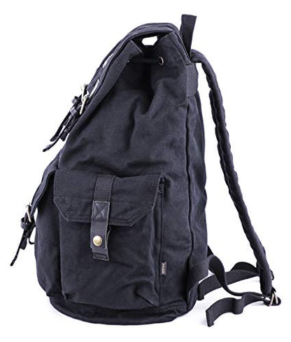 GOOTIUM 21101BLK Specially High Density Thick Canvas Backpack Rucksack,Black - color: Black, size: Large