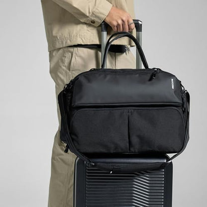 Incase A.R.C. Duffel with ReSpun 100% Recycled Polyester – 40L, Two-Way Zipper, Quick Access Pockets, 16” Laptop Storage Pocket, Travel Pass-Through, Adjustable Strap, Internal Organization, Black