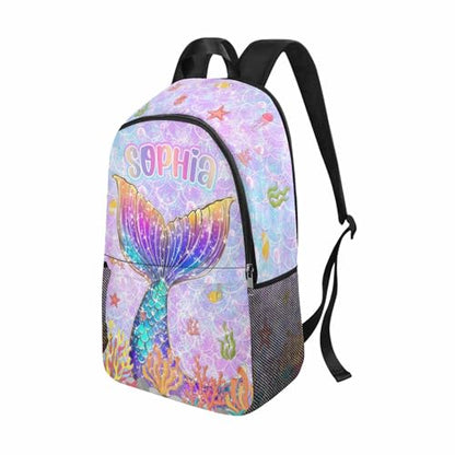 M YESCUSTOM Back to School Custom Backpack For Kids, Personalized Backpacks For Girls, Customized Name Backpacks, Custom Mermaid Tail Print Bookbag Set Gifts for Daughter Granddaughter - color: D09