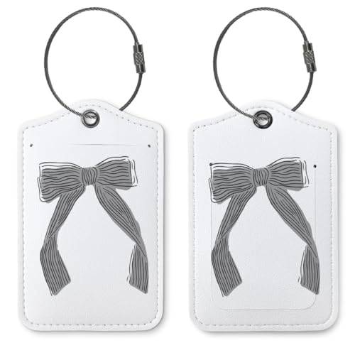 Coquette Black Bow Luggage Tags for Suitcases, Black Bow Cute Bag Travel Tags for Luggage for Women, Trendy 2 Pack Luggage Tag for Travel,Teen Girls Gifts Suitcase Tags - color: Black Bow-2