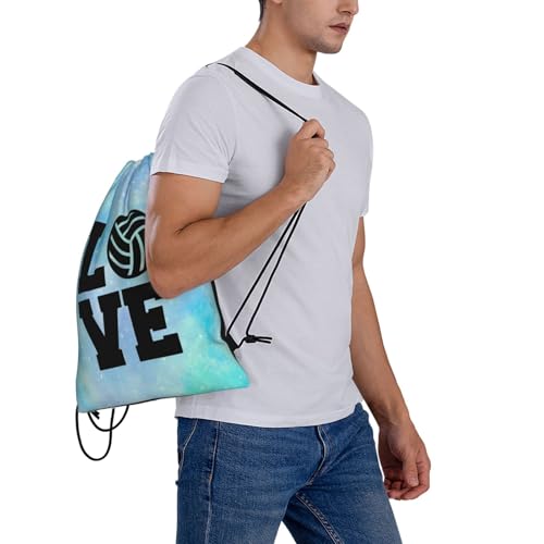 Love Volleyball Unisex Drawstring Backpack Bag Sport Gym Travel Swim Sackpack - color: Love Volleyball2