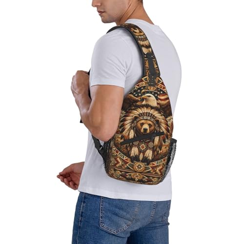 Sling Backpack Unisex Crossbody Chest Bag Shoulder Chest Bag For Women Men Hiking Travel - color: Animal