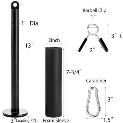 Jucoan Weight Loading Pin for 1 Inch Standard and 2 Inch Weight Plate, Loading Pin with Heavy Duty Carabiner for Cable Pulley System LAT Pulldown Home Gym Workout Equipment