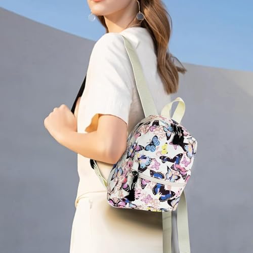 Small Backpack for Women and Girls, Mini Backpack Purse Stylish Cute Backpacks Casual Womens Backpacks with 2 Pockets (Butterfly) - color: Butterfly
