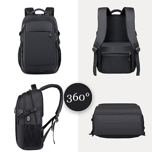 Kamlui Travel Laptop Backpack for Men - Fits up to 15.6-inch Laptops, Computer Bag, Large Capacity Business Backpack with Multiple Compartments, Black - color: Black-263