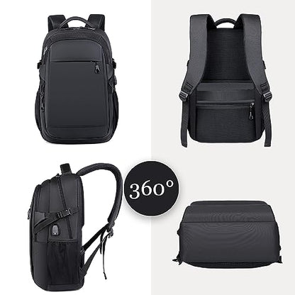 Kamlui Travel Laptop Backpack for Men - Fits up to 15.6-inch Laptops, Computer Bag, Large Capacity Business Backpack with Multiple Compartments, Black - color: Black-263