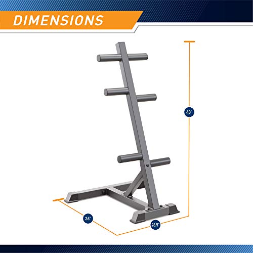 Marcy Olympic Weight Plate Tree for 2-Inch Plates Weight Storage Rack - color: L-Frame - Black