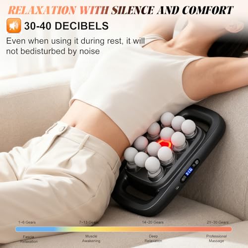 16 Head Deep Tissue Back Massager for Pain Relief, Multi Head Massager for Neck Shoulder, Massage Cushion with Red Light, Adjustable Intensity for Chair Home Office Car, Gifts for Men - size: 16 Head