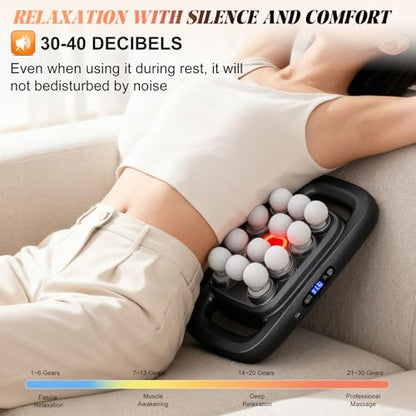 16 Head Deep Tissue Back Massager for Pain Relief, Multi Head Massager for Neck Shoulder, Massage Cushion with Red Light, Adjustable Intensity for Chair Home Office Car, Gifts for Men - size: 16 Head