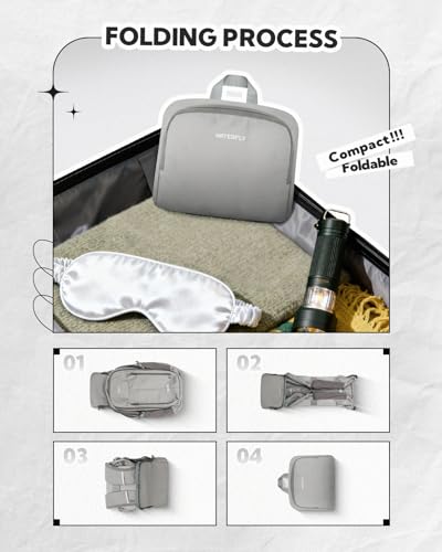 WATERFLY Lightweight Packable Backpack, 25L Small Foldable Travel Daypack | Multi-Pocket with Luggage Strap, Breathable Back Pad, Comfortable to wear, Easy to Fold, Compact Day Pack for Hiking Outdoor - color: Grey