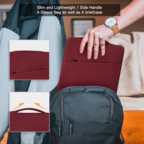 14 Inch Laptop Sleeve Case for HP Acer Chromebook/Stream/Pavilion Plus 14, Lenovo IdeaPad/ThinkPad, ASUS Vivobook Go, Dell Latitude Computer Bag, Wine Red - color: Wine Red, size: 14 Inch