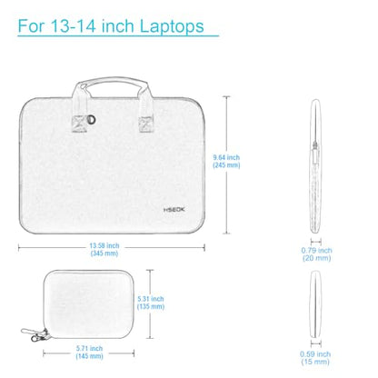 Hseok Laptop Sleeve 14 inch Case with Small Case, Compatible with MacBook Neo 14, MacBook Pro 14 M5/M4/M3/M2/M1, XPS 14 and Most 14 inch Notebooks, Neoprene Computer Handbag,B01RD01 - color: B01rd01, size: 14"
