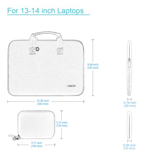 Hseok Laptop Sleeve 14 inch Case with Small Case, Compatible with MacBook Neo 14, MacBook Pro 14 M5/M4/M3/M2/M1, XPS 14 and Most 14 inch Notebooks, Neoprene Computer Handbag,B01BL01 - color: B01bl01, size: 14"
