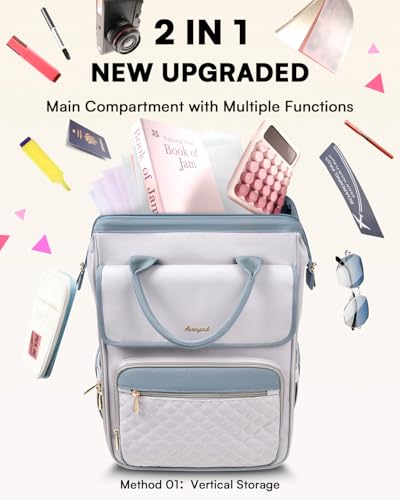Rolling Backpack for Women, Travel Rolling Laptop Backpack with Wheels, Vertical & Horizontal Storage 2 In 1, Flip-Top Design, Water-Resistant Overnight College Underseat Carry on Luggage, Grey - color: Grey