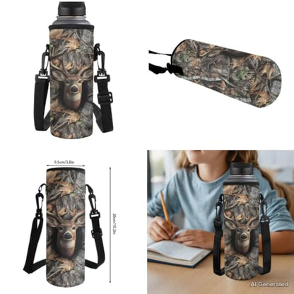 Deer Camo Backpack for Boys Backpacks with Lunch Box Water Bottle Holder Zipper Pencil Case 4PCS Set 6th Grade Backpack for Girls Kids Bookbag for Kindergarten Primary School Bags - color: Deer Camo